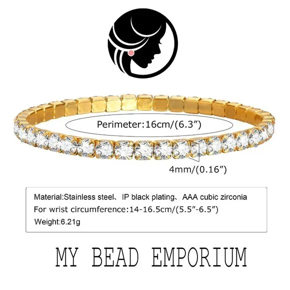 Z Tennis Bracelet, Minimalist Eternity Round Cubic Zirconia Bracelet - Picture 5 of 5